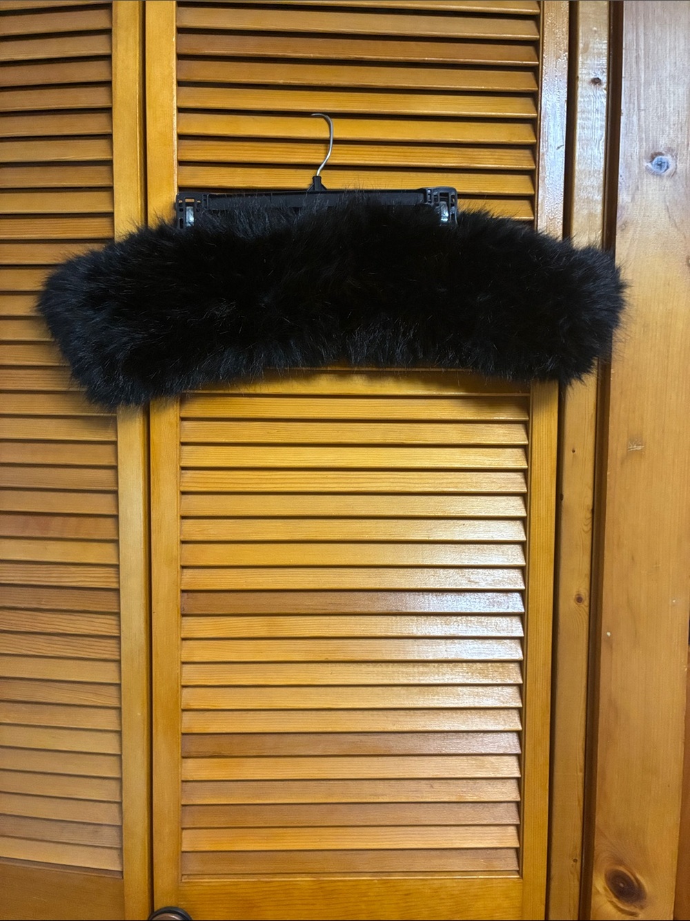 Zara Black Faux Fur Collar Wrap length 23”wide 7”